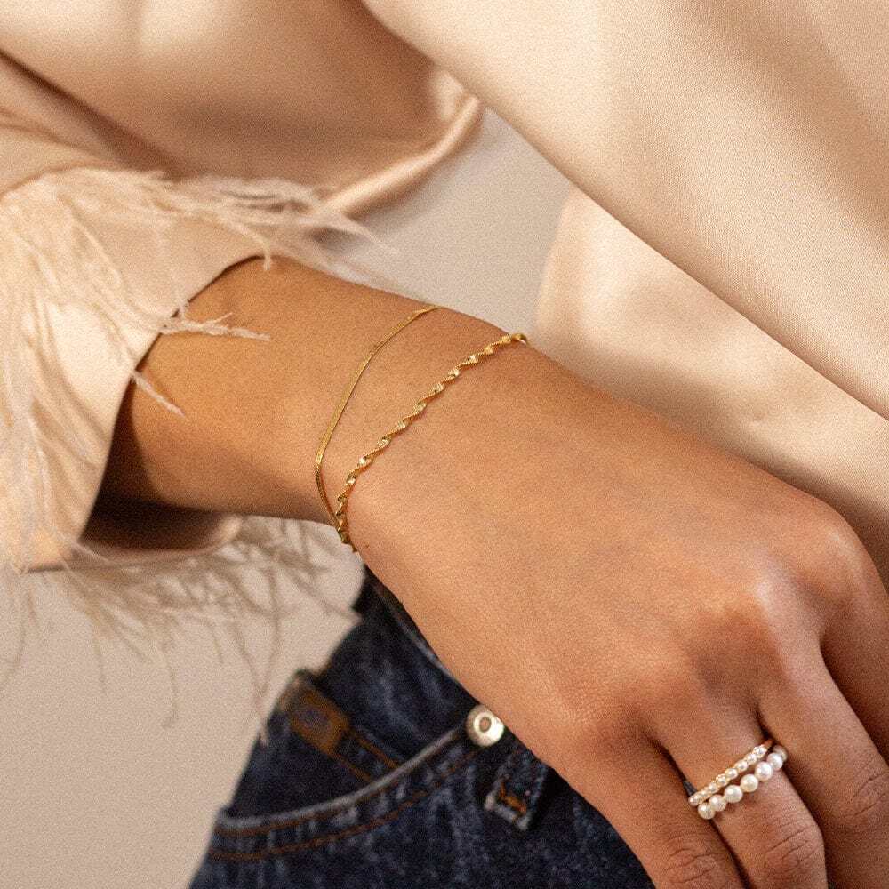 Daisy London Gold Plate Twisted Chain Bracelet Stack Additional Image - 1