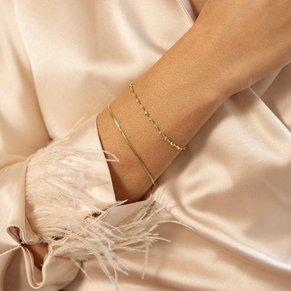 Daisy London Gold Plate Twisted Chain Bracelet Stack Additional Image - 2