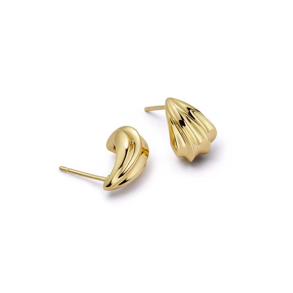 Daisy London Gold Plate Wave Stud Earrings