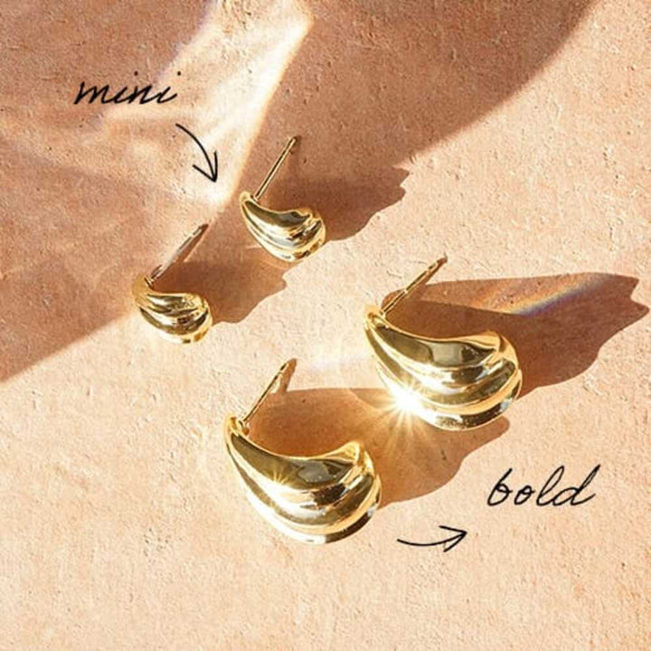 Daisy London Gold Plate Wave Stud Earrings Additional Image - 2