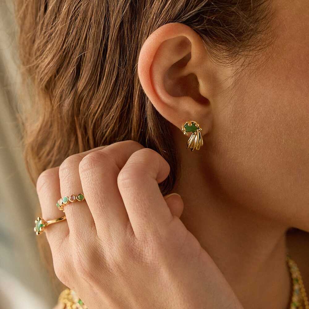 Daisy London Gold Plate Wave Stud Earrings Additional Image - 3