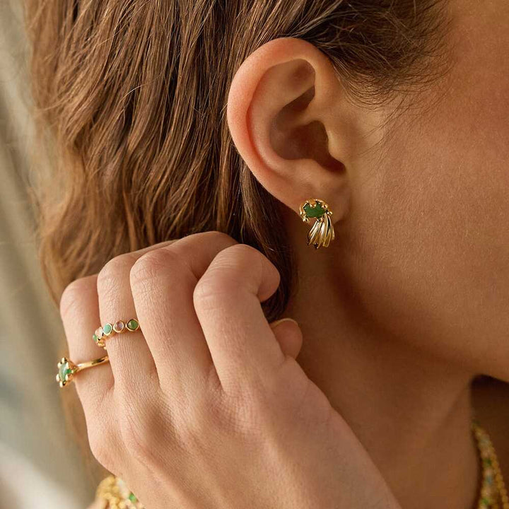 Daisy London Gold Plate Wave Stud Earrings Additional Image - 3