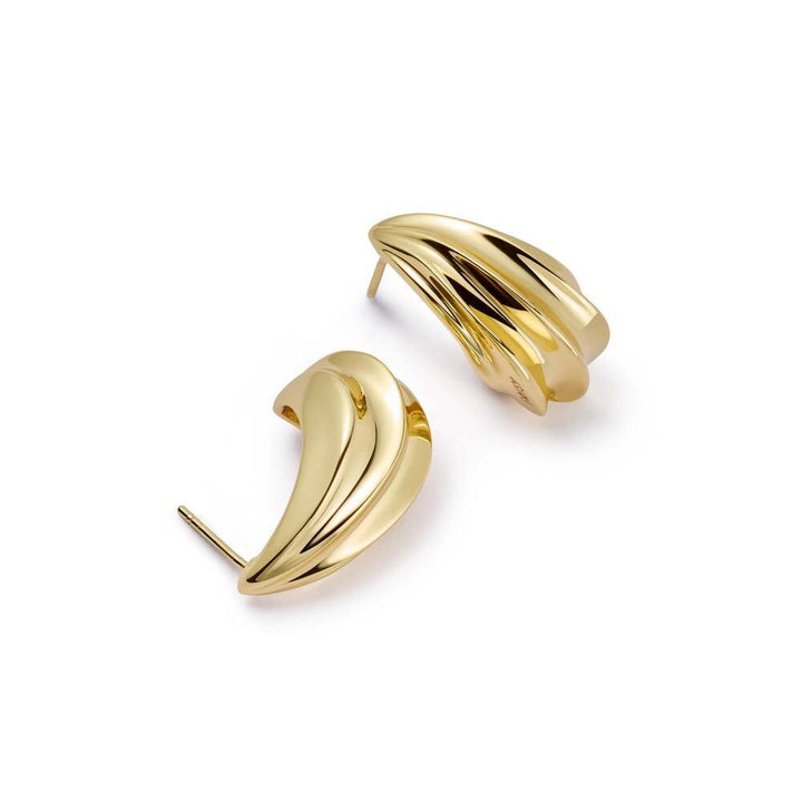 Daisy London Gold Plate Wave Stud Earrings Additional Image - 4
