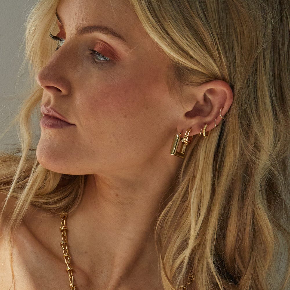 Daisy London Gold Polly Chubby Square Hoops - MococoDaisy LondonSPE03_GP5056104126356Earrings