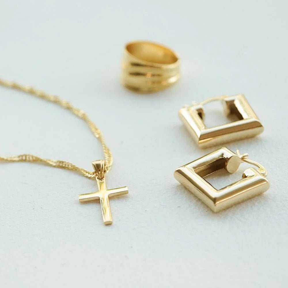 Daisy London Gold Polly Chubby Square Hoops - MococoDaisy LondonSPE03_GP5056104126356Earrings