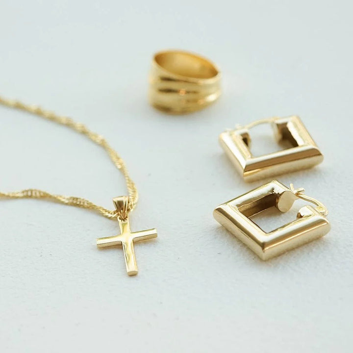 Daisy London Gold Polly Chubby Square Hoops - MococoDaisy LondonSPE03_GP5056104126356Earrings