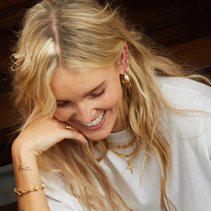 Daisy London Gold Polly Chunky Ridge Hoops - MococoDaisy LondonSPE05_GP5056104126349Earrings