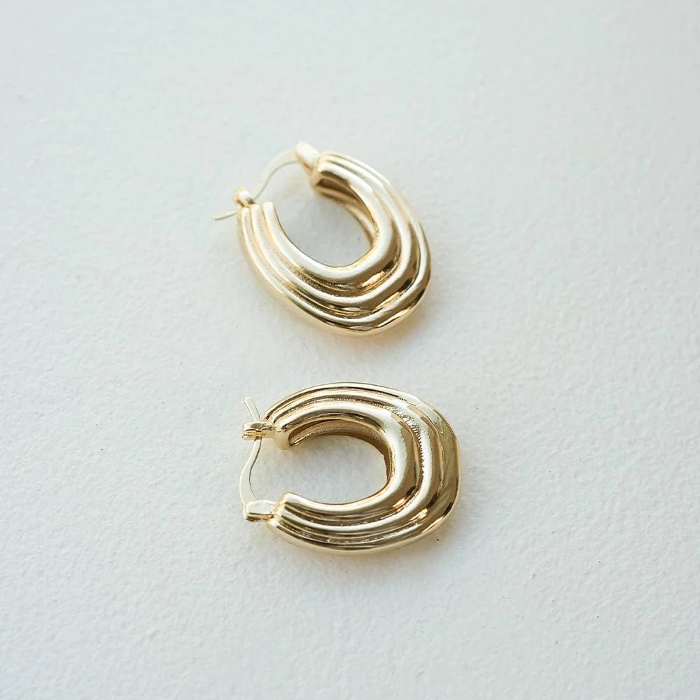 Daisy London Gold Polly Chunky Ridge Hoops - MococoDaisy LondonSPE05_GP5056104126349Earrings
