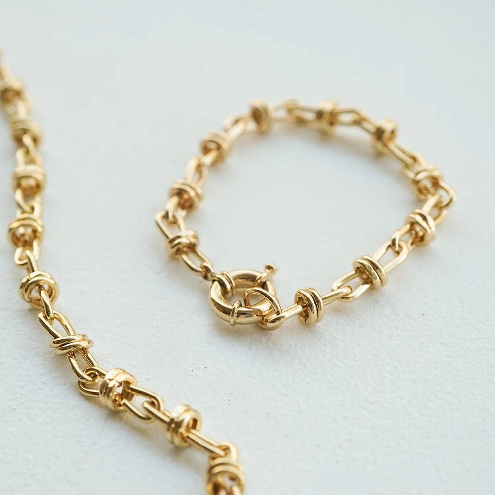 Daisy London Gold Polly Knot Bracelet and Necklace Set - MococoDaisy LondonJewellery Sets
