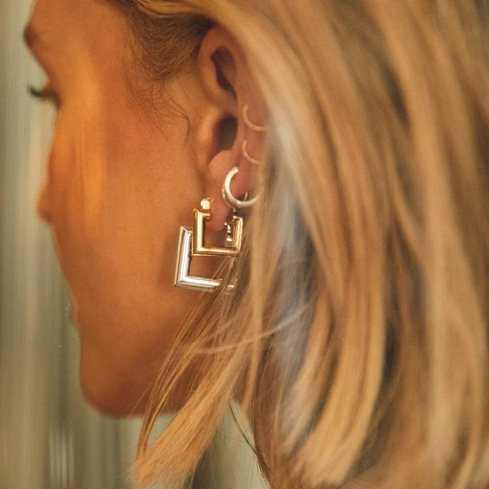 Daisy London Gold Polly Mini Chubby Square Hoops - MococoDaisy LondonSPE06_GP5056104126363Earrings