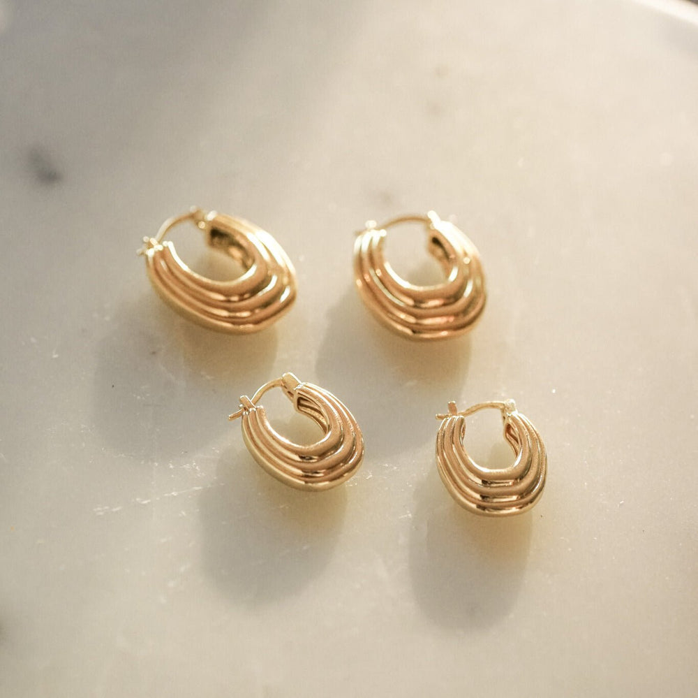 Daisy London Gold Polly Mini Ridge Hoops - MococoDaisy LondonSPE07_GPEarrings