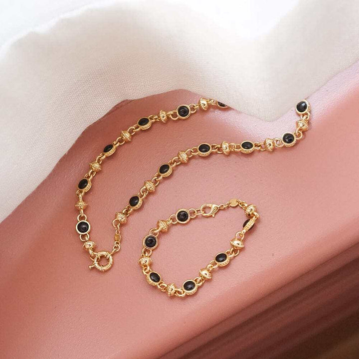 Daisy London Gold Polly Sayer Black Onyx Chain Necklace - MococoDaisy LondonSPN07_GPNecklaces