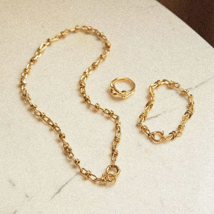 Daisy London Gold Polly Sayer Knot Chain Layering Set - MococoDaisy LondonGSET149_GPJewellery Sets