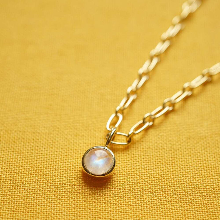 Daisy London Gold Rainbow Moonstone Chunky Healing Stone - MococoDaisy LondonHN5011_GPNecklaces