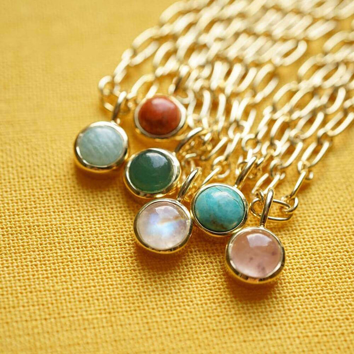 Daisy London Gold Rainbow Moonstone Chunky Healing Stone - MococoDaisy LondonHN5011_GPNecklaces
