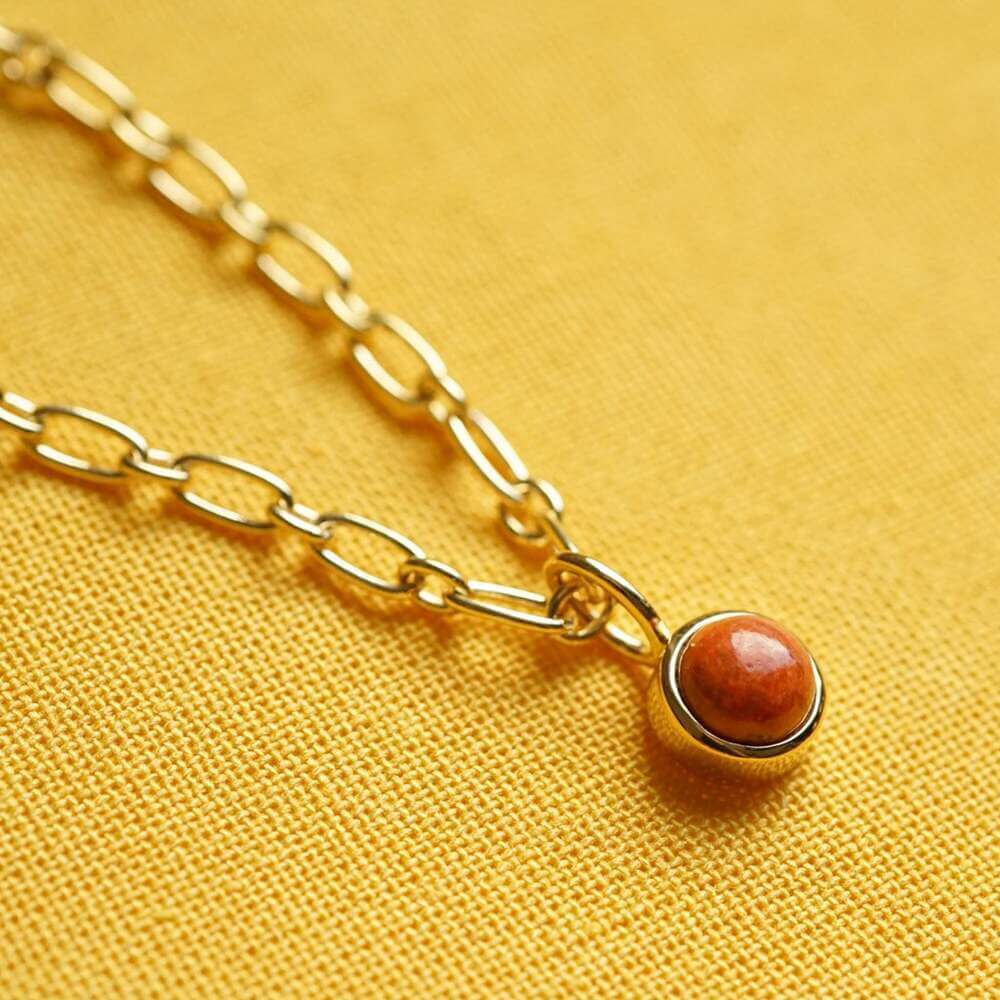 Daisy London Gold Red Coral Chunky Healing Stone Necklace - MococoDaisy LondonHN5012_GPNecklaces