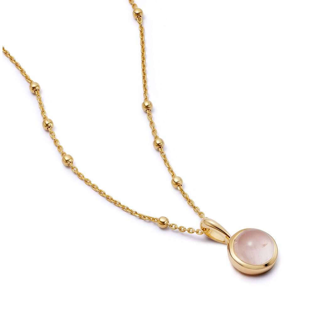 Daisy London Gold Rose Quartz Healing Stone Necklace - MococoDaisy LondonHN2005_GPNecklaces