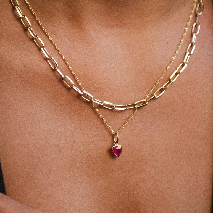 Daisy London Gold Ruby July Birthstone Charm Necklace - MococoDaisy LondonBS19_GPNecklaces