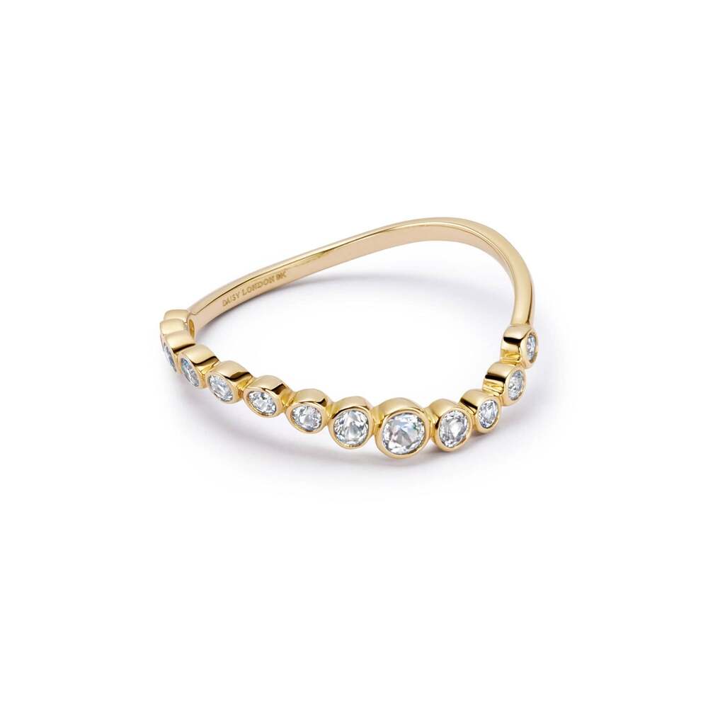 Daisy London Gold Sapphire Pave Ring