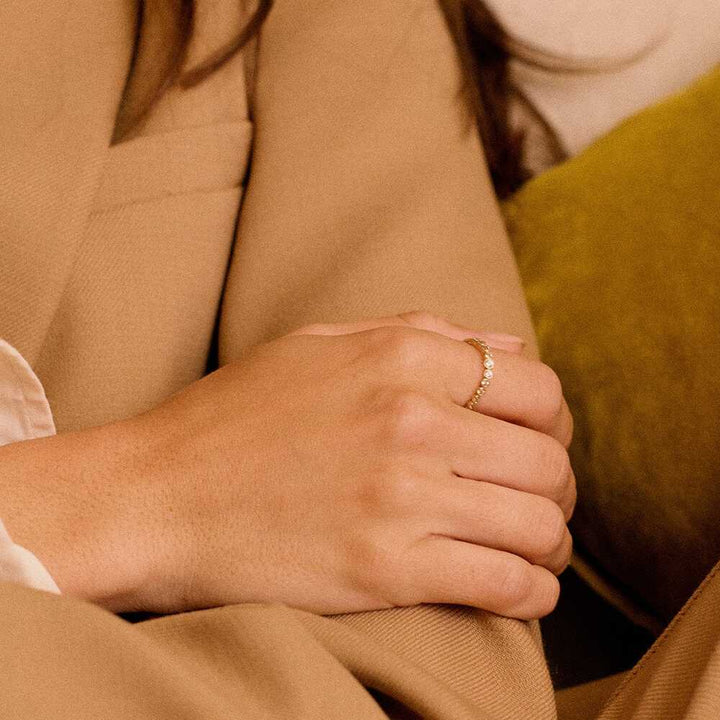 Daisy London Gold Sapphire Pave Ring Additional Image - 5