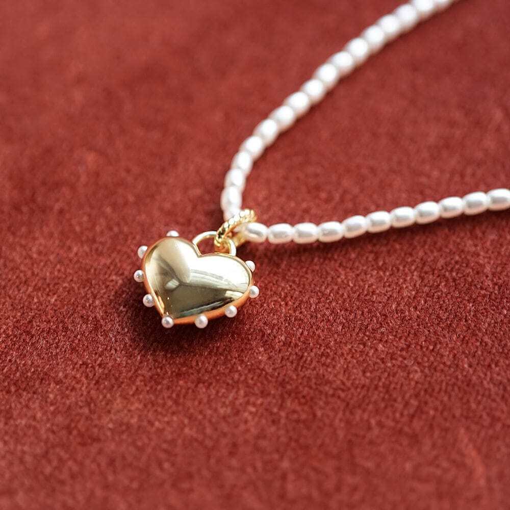 Daisy London Gold Shrimps Chubby Heart Pearl Necklace - MococoDaisy LondonSHN012_GPNecklaces