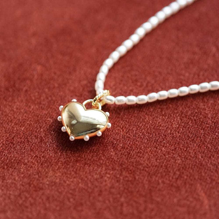 Daisy London Gold Shrimps Chubby Heart Pearl Necklace - MococoDaisy LondonSHN012_GPNecklaces