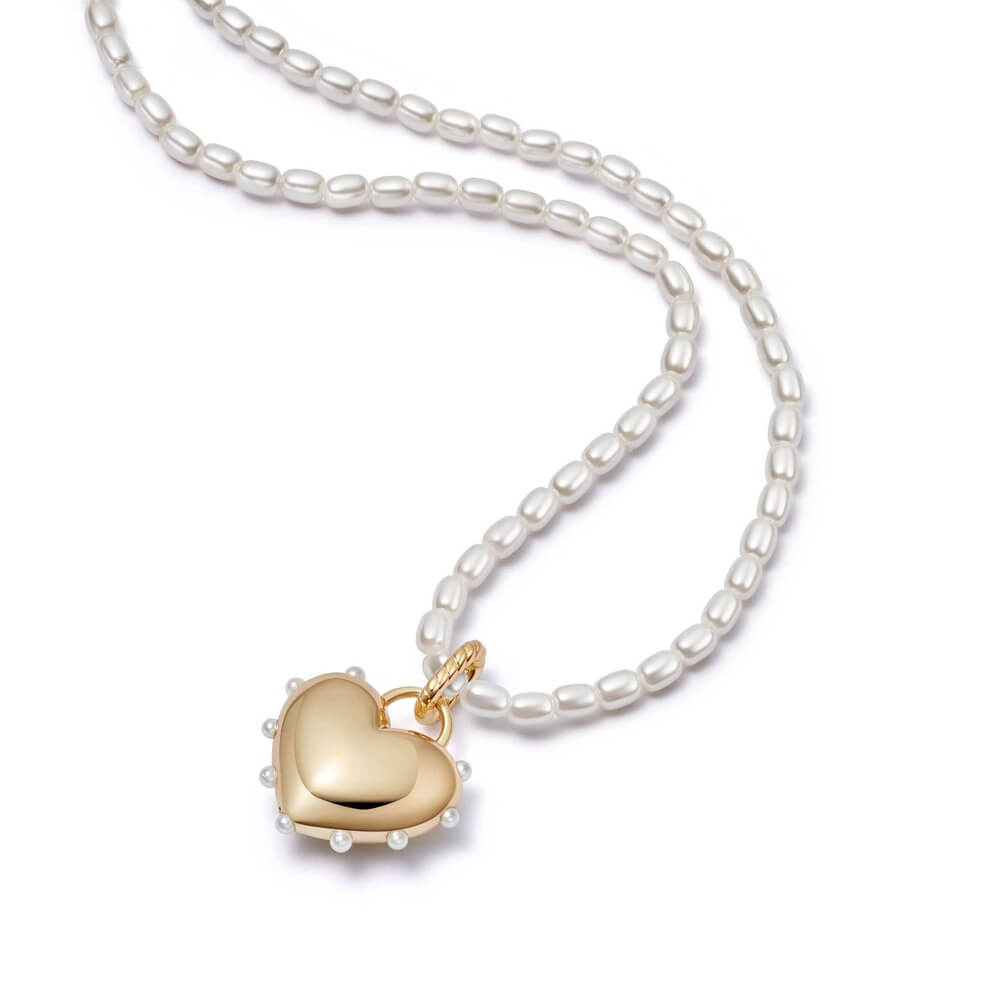 Daisy London Gold Shrimps Chubby Heart Pearl Necklace - MococoDaisy LondonSHN012_GPNecklaces