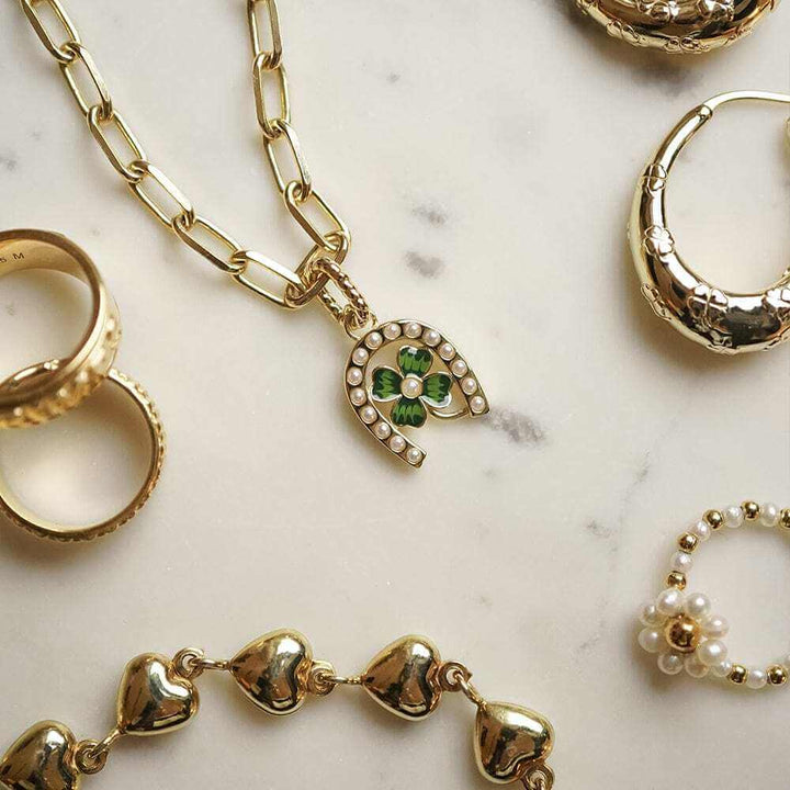 Daisy London Gold Shrimps Clover Charm Chunky Necklace - MococoDaisy LondonSHN014_GPNecklaces