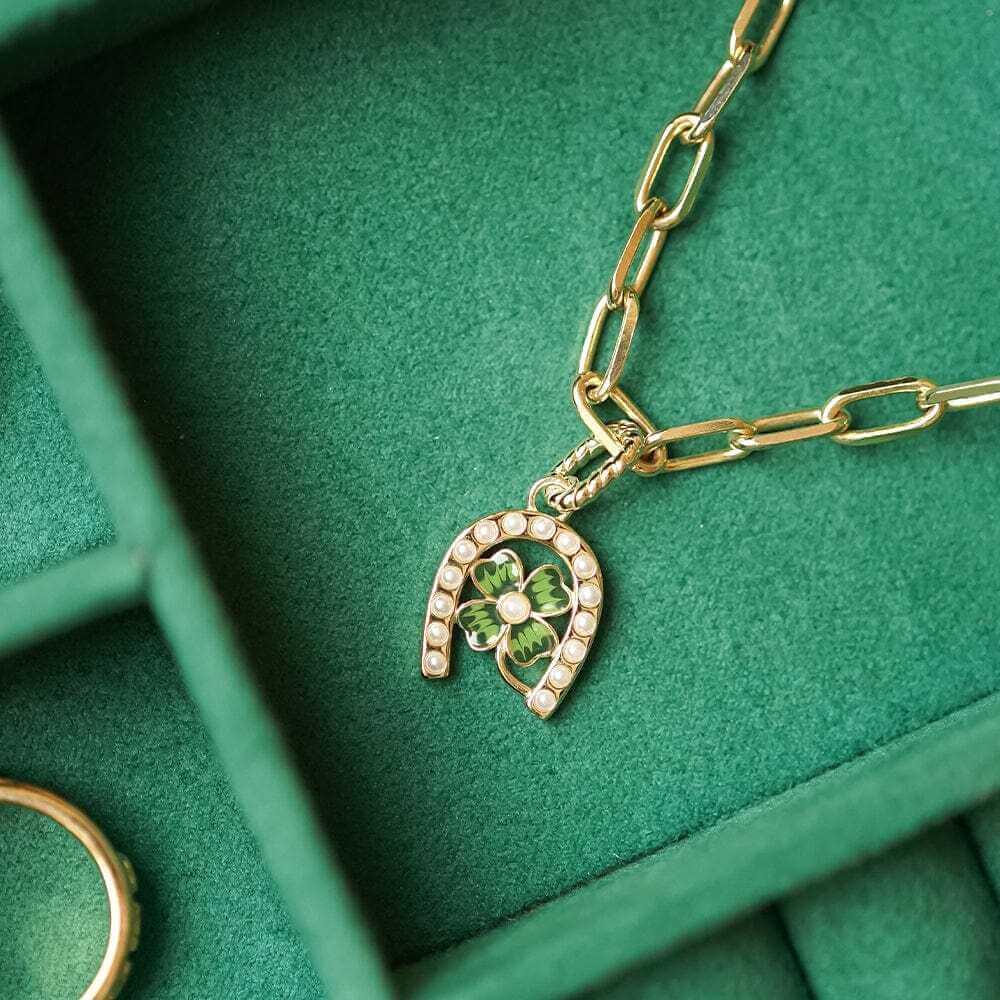 Daisy London Gold Shrimps Clover Charm Chunky Necklace - MococoDaisy LondonSHN014_GPNecklaces