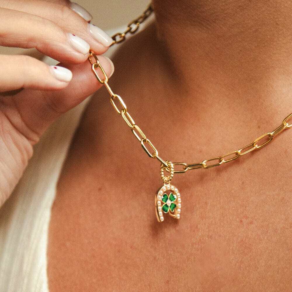 Daisy London Gold Shrimps Clover Charm Chunky Necklace - MococoDaisy LondonSHN014_GPNecklaces