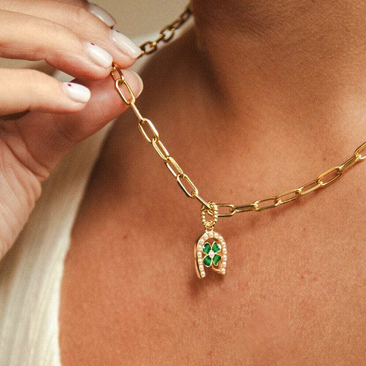 Daisy London Gold Shrimps Clover Charm Chunky Necklace - MococoDaisy LondonSHN014_GPNecklaces