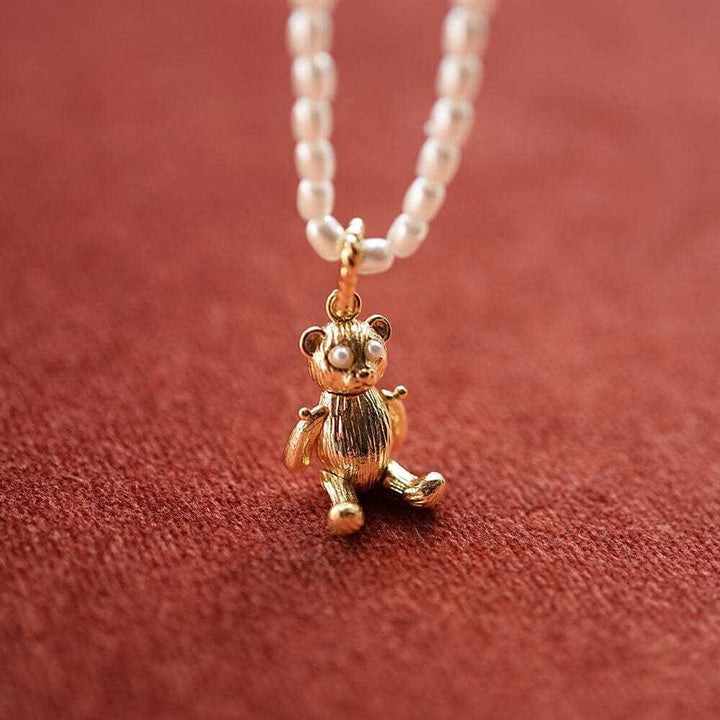 Daisy London Gold Shrimps Teddy Bear Pearl Necklace - MococoDaisy LondonSHN010_GPNecklaces
