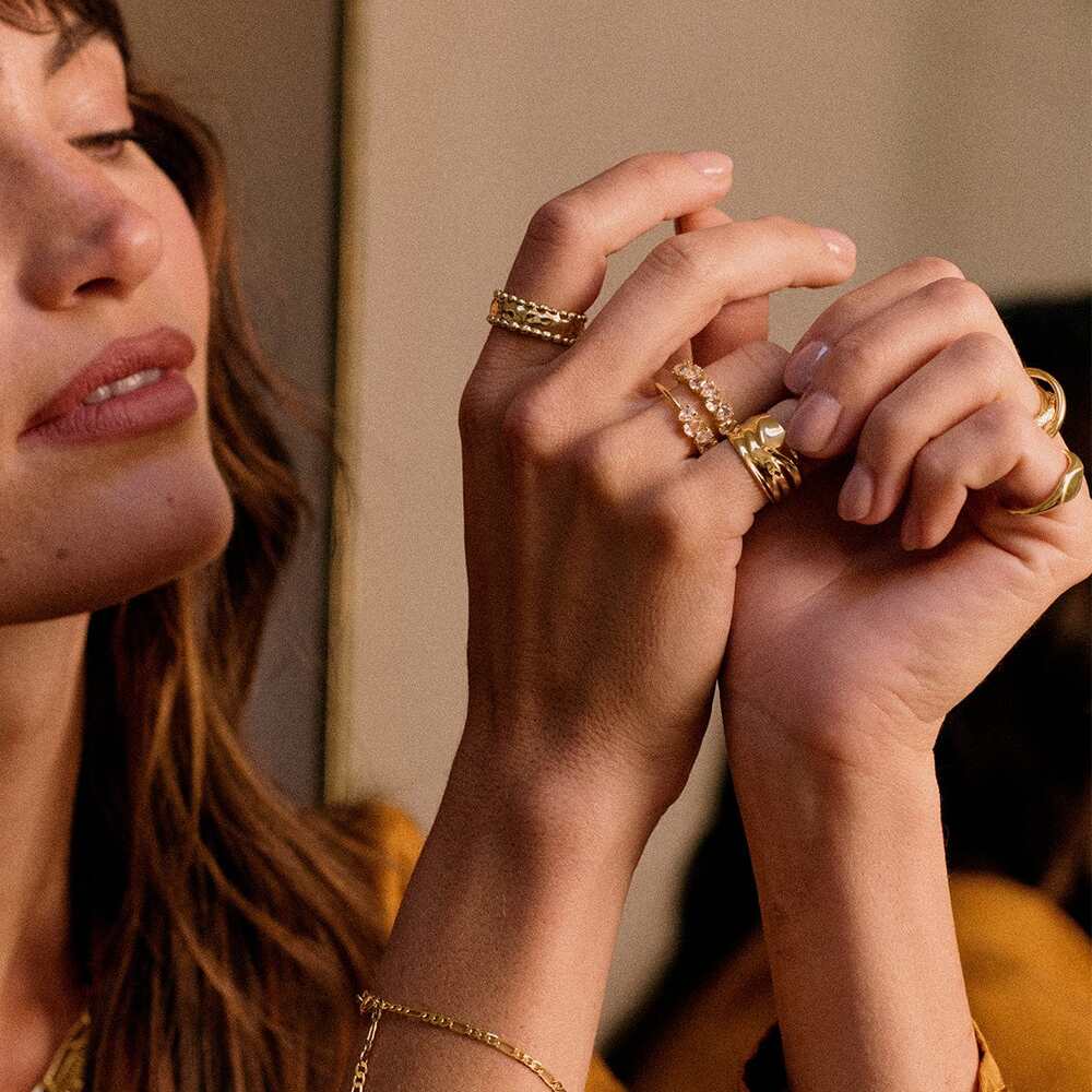 Daisy London Gold / Silver Plate Amulet Band Ring Additional Image - 6