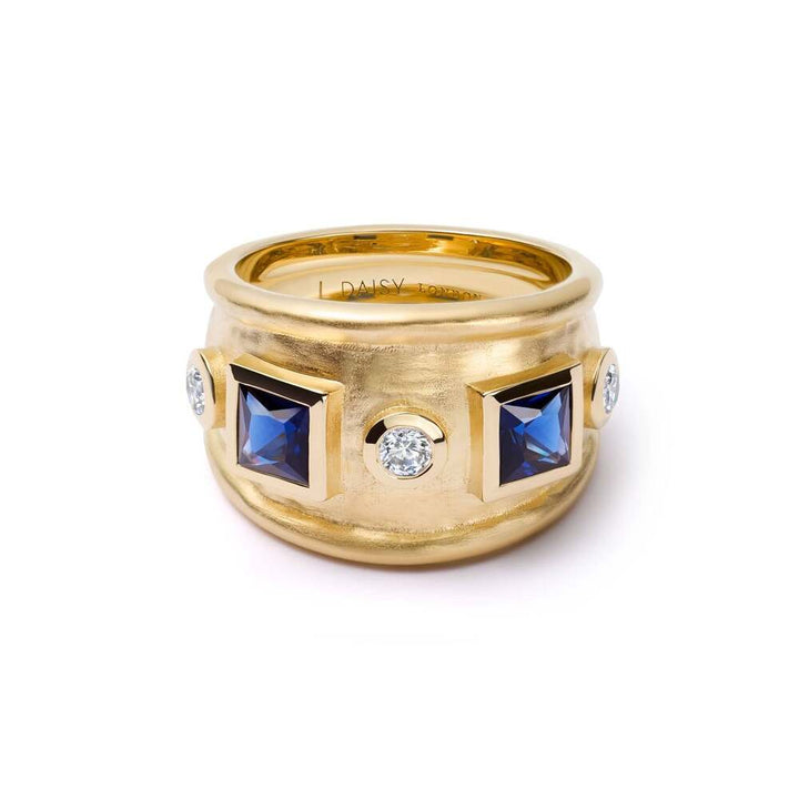 Daisy London Gold / Silver Plate Chunky Stone Textured Ring