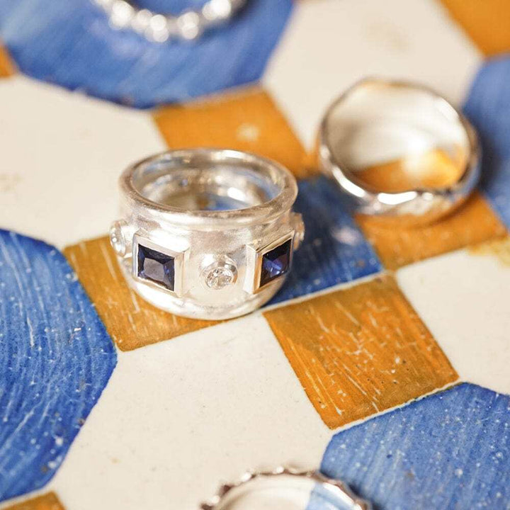 Daisy London Gold / Silver Plate Chunky Stone Textured Ring Additional Image - 10