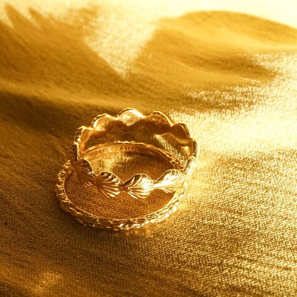 Daisy London Gold / Silver Plate Coral Stacking Ring Additional Image - 4