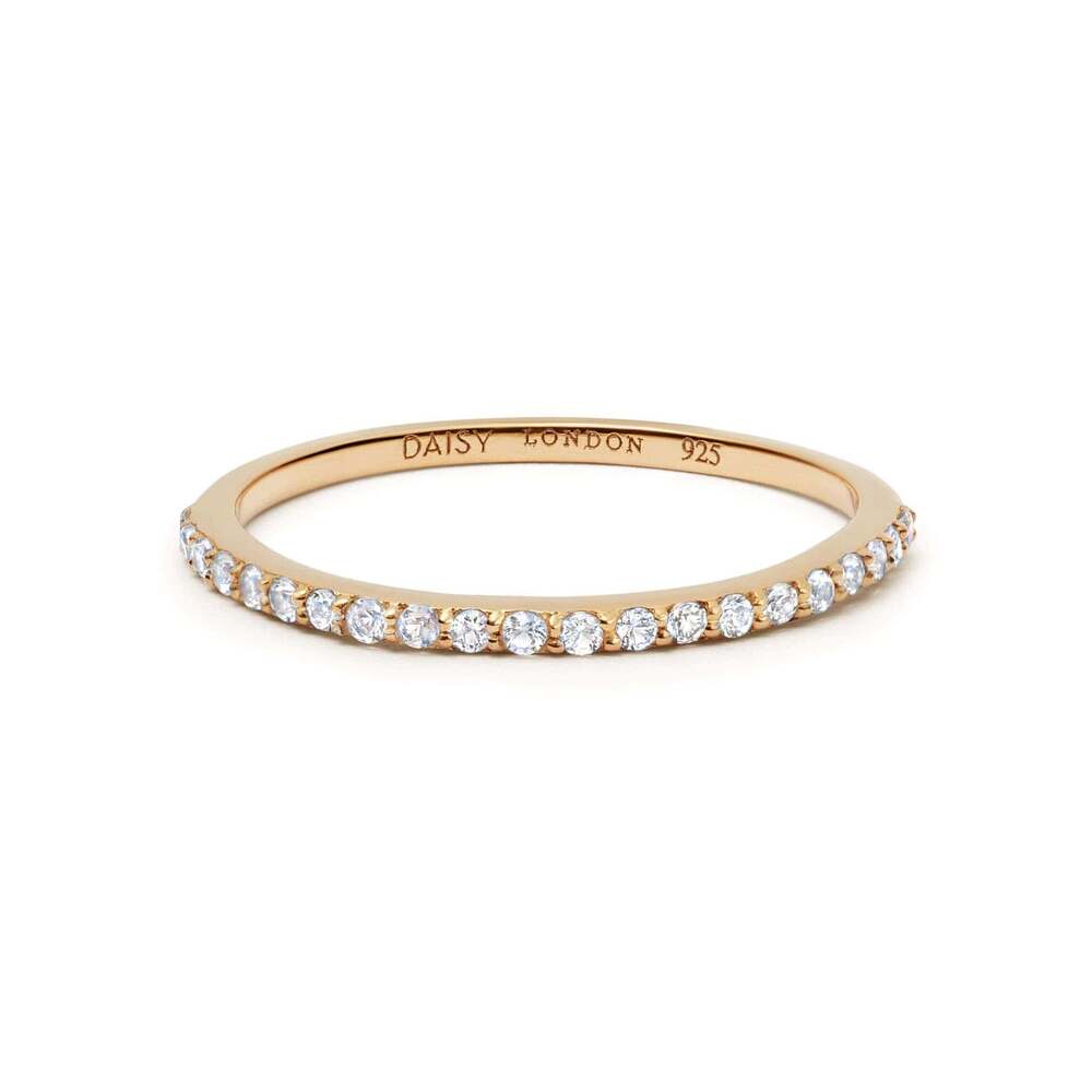 Daisy London Gold / Silver Plate Dainty Crystal Stacking Ring