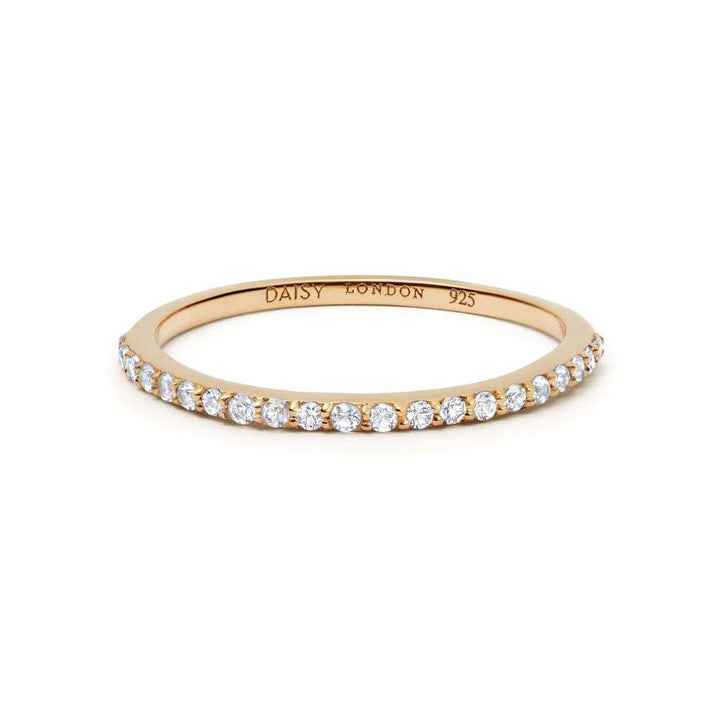 Daisy London Gold / Silver Plate Dainty Crystal Stacking Ring