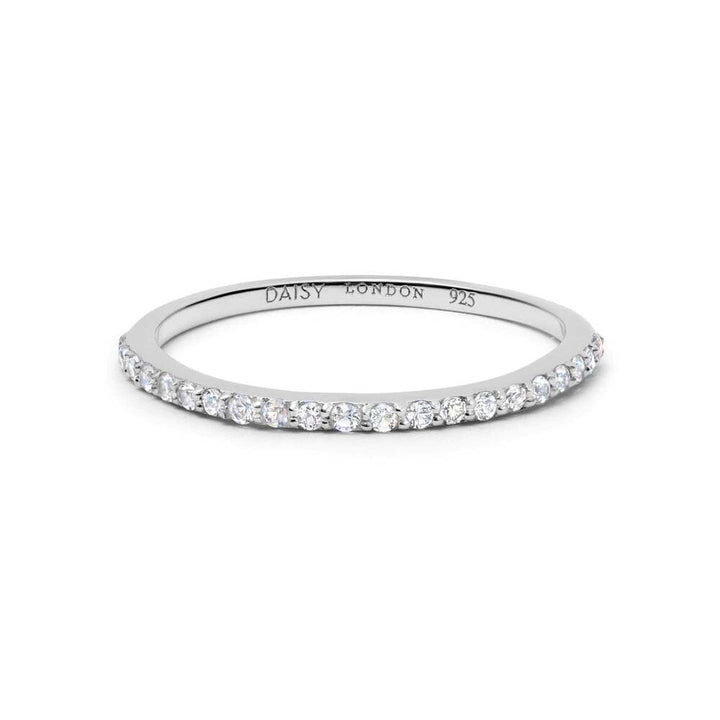 Daisy London Gold / Silver Plate Dainty Crystal Stacking Ring Additional Image - 1