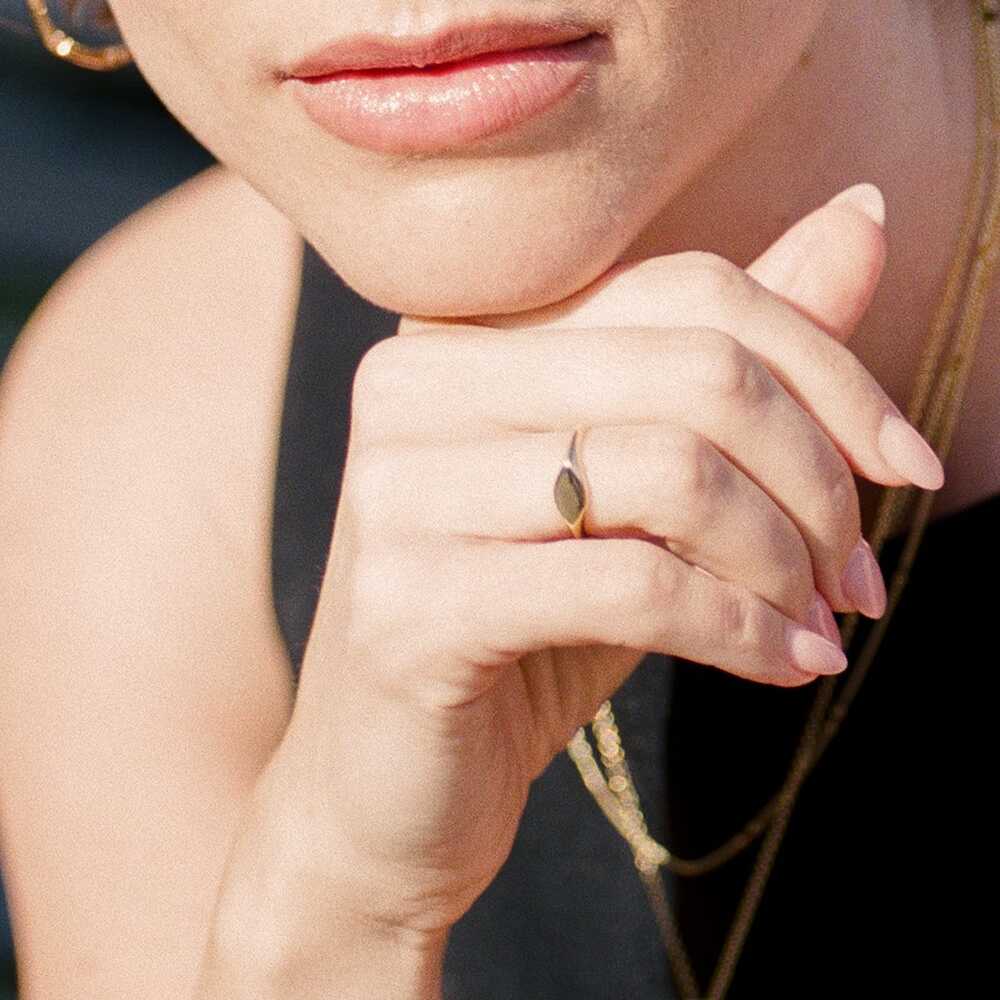 Daisy London Gold / Silver Plate Estee Lalonde Mini Signet Ring Additional Image - 2