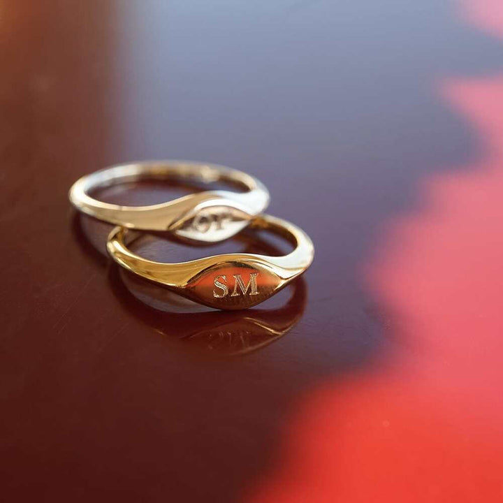 Daisy London Gold / Silver Plate Estee Lalonde Mini Signet Ring Additional Image - 4