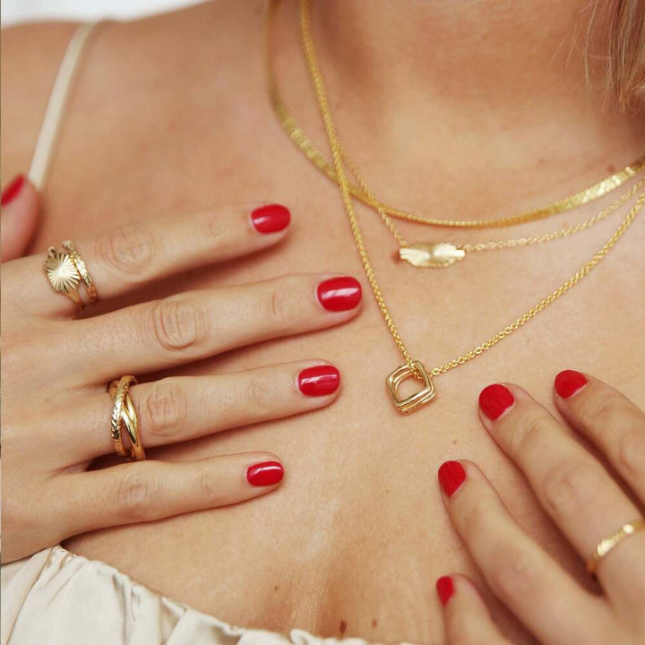 Daisy London Gold / Silver Plate Estee Lalonde Sunburst Shield Ring Additional Image - 9