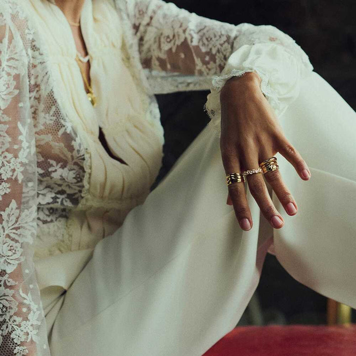 Daisy London Gold / Silver Plate Organic Chunky Band Ring Additional Image - 2