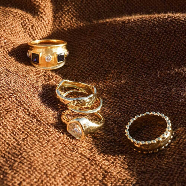 Daisy London Gold / Silver Plate Organic Chunky Band Ring Additional Image - 4