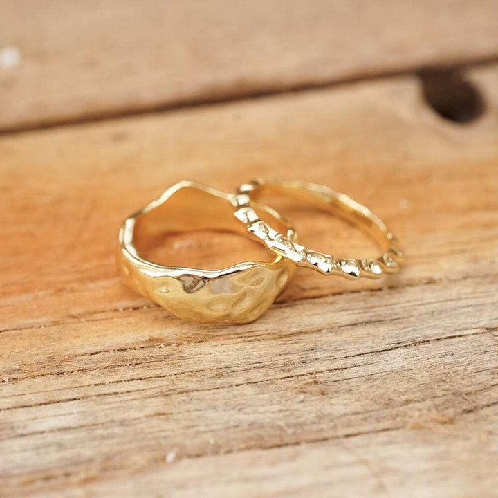 Daisy London Gold / Silver Plate Organic Chunky Band Ring Additional Image - 8