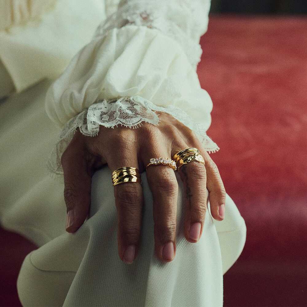 Daisy London Gold / Silver Plate Organic Chunky Band Ring Additional Image - 9