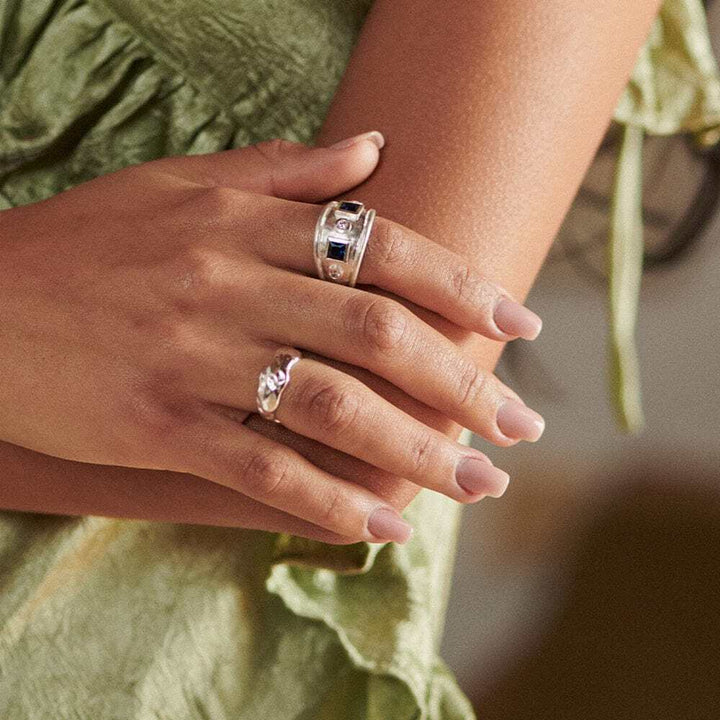 Daisy London Gold / Silver Plate Organic Chunky Band Ring Additional Image - 3