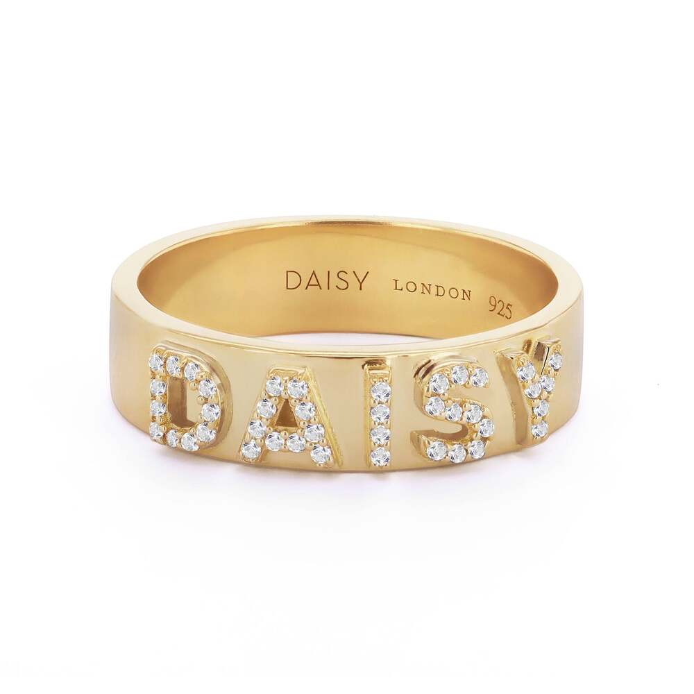 Daisy London Gold / Silver Plate Personalised Crystal Ring