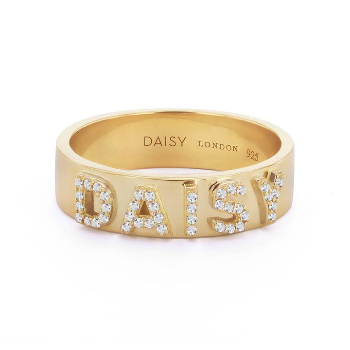 Daisy London Gold / Silver Plate Personalised Crystal Ring