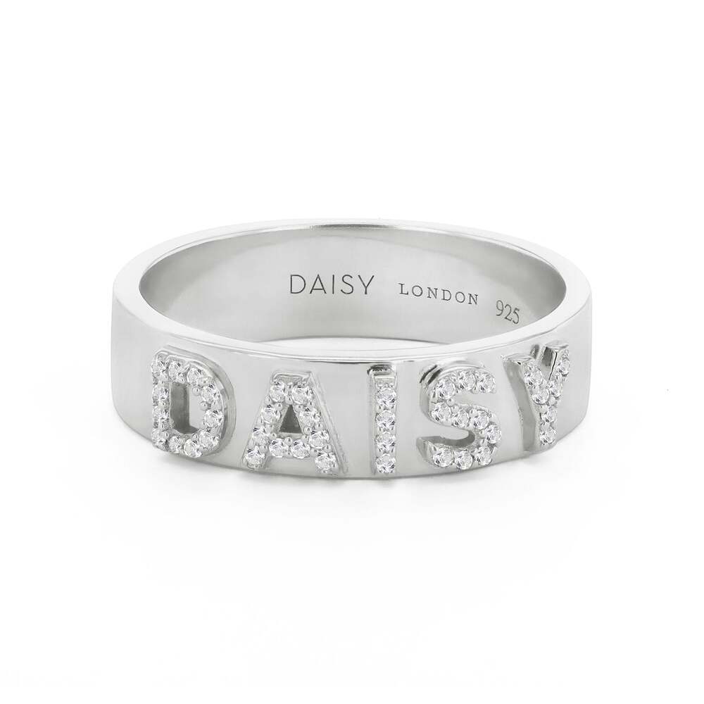 Daisy London Gold / Silver Plate Personalised Crystal Ring Additional Image - 1